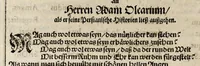 An illustration from Persianischer Rosenthal : in welchem viel lustige Historien scharffsinnige Reden und nützliche Regeln vor 400. Jahren von einem sinnreichen Poeten Schich Saadi in Persischer Sprach beschrieben (1654)