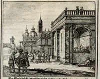 Picture 4 of 9 from Persianischer Rosenthal : in welchem viel lustige Historien scharffsinnige Reden und nützliche Regeln vor 400. Jahren von einem sinnreichen Poeten Schich Saadi in Persischer Sprach beschrieben (1654), leaf 76