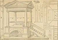 Picture 25 of 27 from Perspectiva; hierinnen auffs kürtzte beschrieben, mit Exempeln eröffnet vnd an Tag gegeben wird, ein newer besonder kurtzer, doch gerechter vnnd sehr leichter Weg, wie allerley Ding, es seyen Corpora, Gebew, oder was möglich zuerdencken vnd in Grund zulegen ist, verruckt oder vnuerruckt, frener in die Perspectyf gebracht werden mag, on einige vergebliche Linie, riss vñ Puncten, [et]c. dergleichen Weg bisshero noch nit bekant gewesen (1571), leaf 69