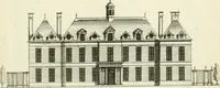 An illustration from Petit uvre d'architecture de Jean Marot, architecte et graveur, ou, Recueil des plans, elevations & coupes de divers anciens edifices de Paris, & de la sépulture des Valois, à S. Denis, avec diverses suites de tombeaux, epitaphes, chapelles, retables d'autels, tabernacles, portes cocheres & autres, &c. & plusieurs petits temples dans le goût antique, qui n'ont jamais paru (1764)