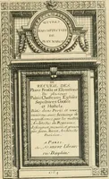 An illustration from Petit uvre d'architecture de Jean Marot, architecte et graveur, ou, Recueil des plans, elevations & coupes de divers anciens edifices de Paris, & de la sépulture des Valois, à S. Denis, avec diverses suites de tombeaux, epitaphes, chapelles, retables d'autels, tabernacles, portes cocheres & autres, &c. & plusieurs petits temples dans le goût antique, qui n'ont jamais paru (1764)