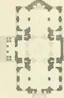 An illustration from Petit uvre d'architecture de Jean Marot, architecte et graveur, ou, Recueil des plans, elevations & coupes de divers anciens edifices de Paris, & de la sépulture des Valois, à S. Denis, avec diverses suites de tombeaux, epitaphes, chapelles, retables d'autels, tabernacles, portes cocheres & autres, &c. & plusieurs petits temples dans le goût antique, qui n'ont jamais paru (1764)
