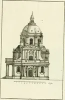 An illustration from Petit uvre d'architecture de Jean Marot, architecte et graveur, ou, Recueil des plans, elevations & coupes de divers anciens edifices de Paris, & de la sépulture des Valois, à S. Denis, avec diverses suites de tombeaux, epitaphes, chapelles, retables d'autels, tabernacles, portes cocheres & autres, &c. & plusieurs petits temples dans le goût antique, qui n'ont jamais paru (1764)