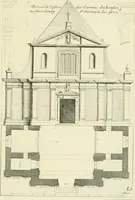 An illustration from Petit uvre d'architecture de Jean Marot, architecte et graveur, ou, Recueil des plans, elevations & coupes de divers anciens edifices de Paris, & de la sépulture des Valois, à S. Denis, avec diverses suites de tombeaux, epitaphes, chapelles, retables d'autels, tabernacles, portes cocheres & autres, &c. & plusieurs petits temples dans le goût antique, qui n'ont jamais paru (1764)