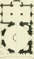 An illustration from Petit uvre d'architecture de Jean Marot, architecte et graveur, ou, Recueil des plans, elevations & coupes de divers anciens edifices de Paris, & de la sépulture des Valois, à S. Denis, avec diverses suites de tombeaux, epitaphes, chapelles, retables d'autels, tabernacles, portes cocheres & autres, &c. & plusieurs petits temples dans le goût antique, qui n'ont jamais paru (1764)