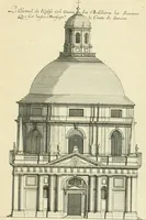 An illustration from Petit uvre d'architecture de Jean Marot, architecte et graveur, ou, Recueil des plans, elevations & coupes de divers anciens edifices de Paris, & de la sépulture des Valois, à S. Denis, avec diverses suites de tombeaux, epitaphes, chapelles, retables d'autels, tabernacles, portes cocheres & autres, &c. & plusieurs petits temples dans le goût antique, qui n'ont jamais paru (1764)