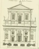 An illustration from Petit uvre d'architecture de Jean Marot, architecte et graveur, ou, Recueil des plans, elevations & coupes de divers anciens edifices de Paris, & de la sépulture des Valois, à S. Denis, avec diverses suites de tombeaux, epitaphes, chapelles, retables d'autels, tabernacles, portes cocheres & autres, &c. & plusieurs petits temples dans le goût antique, qui n'ont jamais paru (1764)