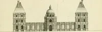 An illustration from Petit uvre d'architecture de Jean Marot, architecte et graveur, ou, Recueil des plans, elevations & coupes de divers anciens edifices de Paris, & de la sépulture des Valois, à S. Denis, avec diverses suites de tombeaux, epitaphes, chapelles, retables d'autels, tabernacles, portes cocheres & autres, &c. & plusieurs petits temples dans le goût antique, qui n'ont jamais paru (1764)