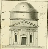 An illustration from Petit uvre d'architecture de Jean Marot, architecte et graveur, ou, Recueil des plans, elevations & coupes de divers anciens edifices de Paris, & de la sépulture des Valois, à S. Denis, avec diverses suites de tombeaux, epitaphes, chapelles, retables d'autels, tabernacles, portes cocheres & autres, &c. & plusieurs petits temples dans le goût antique, qui n'ont jamais paru (1764)