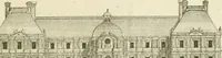 An illustration from Petit uvre d'architecture de Jean Marot, architecte et graveur, ou, Recueil des plans, elevations & coupes de divers anciens edifices de Paris, & de la sépulture des Valois, à S. Denis, avec diverses suites de tombeaux, epitaphes, chapelles, retables d'autels, tabernacles, portes cocheres & autres, &c. & plusieurs petits temples dans le goût antique, qui n'ont jamais paru (1764)