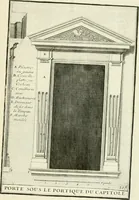 An illustration from Petit uvre d'architecture de Jean Marot, architecte et graveur, ou, Recueil des plans, elevations & coupes de divers anciens edifices de Paris, & de la sépulture des Valois, à S. Denis, avec diverses suites de tombeaux, epitaphes, chapelles, retables d'autels, tabernacles, portes cocheres & autres, &c. & plusieurs petits temples dans le goût antique, qui n'ont jamais paru (1764)