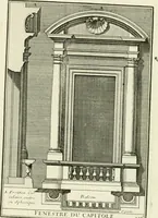 An illustration from Petit uvre d'architecture de Jean Marot, architecte et graveur, ou, Recueil des plans, elevations & coupes de divers anciens edifices de Paris, & de la sépulture des Valois, à S. Denis, avec diverses suites de tombeaux, epitaphes, chapelles, retables d'autels, tabernacles, portes cocheres & autres, &c. & plusieurs petits temples dans le goût antique, qui n'ont jamais paru (1764)