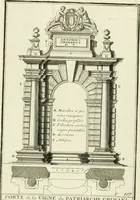 An illustration from Petit uvre d'architecture de Jean Marot, architecte et graveur, ou, Recueil des plans, elevations & coupes de divers anciens edifices de Paris, & de la sépulture des Valois, à S. Denis, avec diverses suites de tombeaux, epitaphes, chapelles, retables d'autels, tabernacles, portes cocheres & autres, &c. & plusieurs petits temples dans le goût antique, qui n'ont jamais paru (1764)