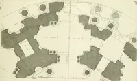 An illustration from Petit uvre d'architecture de Jean Marot, architecte et graveur, ou, Recueil des plans, elevations & coupes de divers anciens edifices de Paris, & de la sépulture des Valois, à S. Denis, avec diverses suites de tombeaux, epitaphes, chapelles, retables d'autels, tabernacles, portes cocheres & autres, &c. & plusieurs petits temples dans le goût antique, qui n'ont jamais paru (1764)