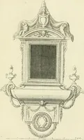 An illustration from Petit uvre d'architecture de Jean Marot, architecte et graveur, ou, Recueil des plans, elevations & coupes de divers anciens edifices de Paris, & de la sépulture des Valois, à S. Denis, avec diverses suites de tombeaux, epitaphes, chapelles, retables d'autels, tabernacles, portes cocheres & autres, &c. & plusieurs petits temples dans le goût antique, qui n'ont jamais paru (1764)