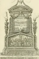 An illustration from Petit uvre d'architecture de Jean Marot, architecte et graveur, ou, Recueil des plans, elevations & coupes de divers anciens edifices de Paris, & de la sépulture des Valois, à S. Denis, avec diverses suites de tombeaux, epitaphes, chapelles, retables d'autels, tabernacles, portes cocheres & autres, &c. & plusieurs petits temples dans le goût antique, qui n'ont jamais paru (1764)