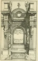 An illustration from Petit uvre d'architecture de Jean Marot, architecte et graveur, ou, Recueil des plans, elevations & coupes de divers anciens edifices de Paris, & de la sépulture des Valois, à S. Denis, avec diverses suites de tombeaux, epitaphes, chapelles, retables d'autels, tabernacles, portes cocheres & autres, &c. & plusieurs petits temples dans le goût antique, qui n'ont jamais paru (1764)