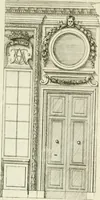 An illustration from Petit uvre d'architecture de Jean Marot, architecte et graveur, ou, Recueil des plans, elevations & coupes de divers anciens edifices de Paris, & de la sépulture des Valois, à S. Denis, avec diverses suites de tombeaux, epitaphes, chapelles, retables d'autels, tabernacles, portes cocheres & autres, &c. & plusieurs petits temples dans le goût antique, qui n'ont jamais paru (1764)