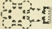 An illustration from Petit uvre d'architecture de Jean Marot, architecte et graveur, ou, Recueil des plans, elevations & coupes de divers anciens edifices de Paris, & de la sépulture des Valois, à S. Denis, avec diverses suites de tombeaux, epitaphes, chapelles, retables d'autels, tabernacles, portes cocheres & autres, &c. & plusieurs petits temples dans le goût antique, qui n'ont jamais paru (1764)