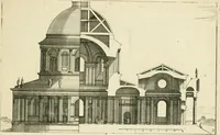 An illustration from Petit uvre d'architecture de Jean Marot, architecte et graveur, ou, Recueil des plans, elevations & coupes de divers anciens edifices de Paris, & de la sépulture des Valois, à S. Denis, avec diverses suites de tombeaux, epitaphes, chapelles, retables d'autels, tabernacles, portes cocheres & autres, &c. & plusieurs petits temples dans le goût antique, qui n'ont jamais paru (1764)
