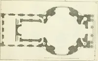 An illustration from Petit uvre d'architecture de Jean Marot, architecte et graveur, ou, Recueil des plans, elevations & coupes de divers anciens edifices de Paris, & de la sépulture des Valois, à S. Denis, avec diverses suites de tombeaux, epitaphes, chapelles, retables d'autels, tabernacles, portes cocheres & autres, &c. & plusieurs petits temples dans le goût antique, qui n'ont jamais paru (1764)