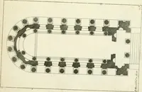An illustration from Petit uvre d'architecture de Jean Marot, architecte et graveur, ou, Recueil des plans, elevations & coupes de divers anciens edifices de Paris, & de la sépulture des Valois, à S. Denis, avec diverses suites de tombeaux, epitaphes, chapelles, retables d'autels, tabernacles, portes cocheres & autres, &c. & plusieurs petits temples dans le goût antique, qui n'ont jamais paru (1764)