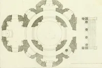 An illustration from Petit uvre d'architecture de Jean Marot, architecte et graveur, ou, Recueil des plans, elevations & coupes de divers anciens edifices de Paris, & de la sépulture des Valois, à S. Denis, avec diverses suites de tombeaux, epitaphes, chapelles, retables d'autels, tabernacles, portes cocheres & autres, &c. & plusieurs petits temples dans le goût antique, qui n'ont jamais paru (1764)