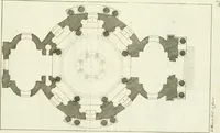 An illustration from Petit uvre d'architecture de Jean Marot, architecte et graveur, ou, Recueil des plans, elevations & coupes de divers anciens edifices de Paris, & de la sépulture des Valois, à S. Denis, avec diverses suites de tombeaux, epitaphes, chapelles, retables d'autels, tabernacles, portes cocheres & autres, &c. & plusieurs petits temples dans le goût antique, qui n'ont jamais paru (1764)