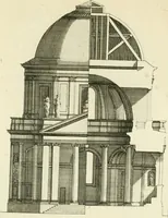An illustration from Petit uvre d'architecture de Jean Marot, architecte et graveur, ou, Recueil des plans, elevations & coupes de divers anciens edifices de Paris, & de la sépulture des Valois, à S. Denis, avec diverses suites de tombeaux, epitaphes, chapelles, retables d'autels, tabernacles, portes cocheres & autres, &c. & plusieurs petits temples dans le goût antique, qui n'ont jamais paru (1764)