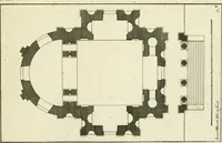 An illustration from Petit uvre d'architecture de Jean Marot, architecte et graveur, ou, Recueil des plans, elevations & coupes de divers anciens edifices de Paris, & de la sépulture des Valois, à S. Denis, avec diverses suites de tombeaux, epitaphes, chapelles, retables d'autels, tabernacles, portes cocheres & autres, &c. & plusieurs petits temples dans le goût antique, qui n'ont jamais paru (1764)