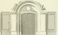 An illustration from Petit uvre d'architecture de Jean Marot, architecte et graveur, ou, Recueil des plans, elevations & coupes de divers anciens edifices de Paris, & de la sépulture des Valois, à S. Denis, avec diverses suites de tombeaux, epitaphes, chapelles, retables d'autels, tabernacles, portes cocheres & autres, &c. & plusieurs petits temples dans le goût antique, qui n'ont jamais paru (1764)