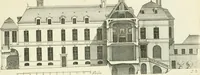 An illustration from Petit uvre d'architecture de Jean Marot, architecte et graveur, ou, Recueil des plans, elevations & coupes de divers anciens edifices de Paris, & de la sépulture des Valois, à S. Denis, avec diverses suites de tombeaux, epitaphes, chapelles, retables d'autels, tabernacles, portes cocheres & autres, &c. & plusieurs petits temples dans le goût antique, qui n'ont jamais paru (1764)