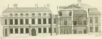 An illustration from Petit uvre d'architecture de Jean Marot, architecte et graveur, ou, Recueil des plans, elevations & coupes de divers anciens edifices de Paris, & de la sépulture des Valois, à S. Denis, avec diverses suites de tombeaux, epitaphes, chapelles, retables d'autels, tabernacles, portes cocheres & autres, &c. & plusieurs petits temples dans le goût antique, qui n'ont jamais paru (1764)