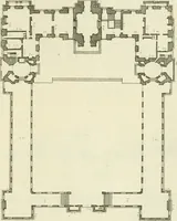 An illustration from Petit uvre d'architecture de Jean Marot, architecte et graveur, ou, Recueil des plans, elevations & coupes de divers anciens edifices de Paris, & de la sépulture des Valois, à S. Denis, avec diverses suites de tombeaux, epitaphes, chapelles, retables d'autels, tabernacles, portes cocheres & autres, &c. & plusieurs petits temples dans le goût antique, qui n'ont jamais paru (1764)