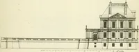 An illustration from Petit uvre d'architecture de Jean Marot, architecte et graveur, ou, Recueil des plans, elevations & coupes de divers anciens edifices de Paris, & de la sépulture des Valois, à S. Denis, avec diverses suites de tombeaux, epitaphes, chapelles, retables d'autels, tabernacles, portes cocheres & autres, &c. & plusieurs petits temples dans le goût antique, qui n'ont jamais paru (1764)
