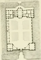 An illustration from Petit uvre d'architecture de Jean Marot, architecte et graveur, ou, Recueil des plans, elevations & coupes de divers anciens edifices de Paris, & de la sépulture des Valois, à S. Denis, avec diverses suites de tombeaux, epitaphes, chapelles, retables d'autels, tabernacles, portes cocheres & autres, &c. & plusieurs petits temples dans le goût antique, qui n'ont jamais paru (1764)