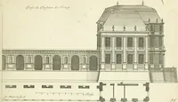An illustration from Petit uvre d'architecture de Jean Marot, architecte et graveur, ou, Recueil des plans, elevations & coupes de divers anciens edifices de Paris, & de la sépulture des Valois, à S. Denis, avec diverses suites de tombeaux, epitaphes, chapelles, retables d'autels, tabernacles, portes cocheres & autres, &c. & plusieurs petits temples dans le goût antique, qui n'ont jamais paru (1764)