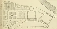 An illustration from Petit uvre d'architecture de Jean Marot, architecte et graveur, ou, Recueil des plans, elevations & coupes de divers anciens edifices de Paris, & de la sépulture des Valois, à S. Denis, avec diverses suites de tombeaux, epitaphes, chapelles, retables d'autels, tabernacles, portes cocheres & autres, &c. & plusieurs petits temples dans le goût antique, qui n'ont jamais paru (1764)