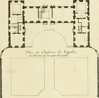 An illustration from Petit uvre d'architecture de Jean Marot, architecte et graveur, ou, Recueil des plans, elevations & coupes de divers anciens edifices de Paris, & de la sépulture des Valois, à S. Denis, avec diverses suites de tombeaux, epitaphes, chapelles, retables d'autels, tabernacles, portes cocheres & autres, &c. & plusieurs petits temples dans le goût antique, qui n'ont jamais paru (1764)