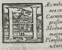 An illustration from Pet. Pauli Thomaelli Vtinensis Eclogae duae. : Quarum altera inscribitur meduacus o thrinon altera meduacus o iroton (1595)