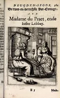 An illustration from Petri Baardt Devgden-spoor in de on-devghden des werelts aff-gebeeldt : op den regel, wat kennr [sic] kan de werelt niet, die door der menschen herte siet? (1645)