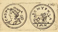 An illustration from Petri Petiti, philosophi, & Doct. medici De Amazonibus dissertatio, : quâ an verè extiterint, necne, variis ultro citroque conjecturis & argumentis disputatur. Multa etiam ad eam gentem pertinentia, ex antiquis monumentis eruuntur atque illustrantur (1685)