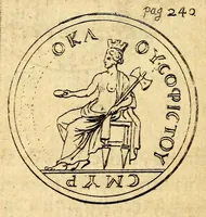 An illustration from Petri Petiti, philosophi, & Doct. medici De Amazonibus dissertatio, : quâ an verè extiterint, necne, variis ultro citroque conjecturis & argumentis disputatur. Multa etiam ad eam gentem pertinentia, ex antiquis monumentis eruuntur atque illustrantur (1685)