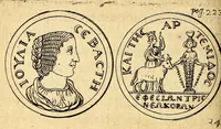 An illustration from Petri Petiti, philosophi, & Doct. medici De Amazonibus dissertatio, : quâ an verè extiterint, necne, variis ultro citroque conjecturis & argumentis disputatur. Multa etiam ad eam gentem pertinentia, ex antiquis monumentis eruuntur atque illustrantur (1685)