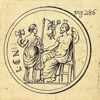 An illustration from Petri Petiti, philosophi, & Doct. medici De Amazonibus dissertatio, : quâ an verè extiterint, necne, variis ultro citroque conjecturis & argumentis disputatur. Multa etiam ad eam gentem pertinentia, ex antiquis monumentis eruuntur atque illustrantur (1685)
