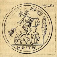 An illustration from Petri Petiti, philosophi, & Doct. medici De Amazonibus dissertatio, : quâ an verè extiterint, necne, variis ultro citroque conjecturis & argumentis disputatur. Multa etiam ad eam gentem pertinentia, ex antiquis monumentis eruuntur atque illustrantur (1685)