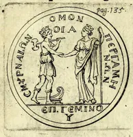 Picture 3 of 45 from Petri Petiti, philosophi & doct. medici, De Amazonibus dissertatio, quâ an verè extiterint, necne, variis ultro citroque conjecturis & argumentis disputatur. Multa etiam ad eam gentem pertinentia, ex antiquis monumentis eruuntur atque illustrantur (1685), leaf 145