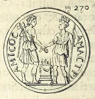 Picture 33 of 45 from Petri Petiti, philosophi & doct. medici, De Amazonibus dissertatio, quâ an verè extiterint, necne, variis ultro citroque conjecturis & argumentis disputatur. Multa etiam ad eam gentem pertinentia, ex antiquis monumentis eruuntur atque illustrantur (1685), leaf 280