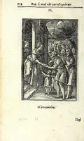 An illustration from Petrou Kanisiou tou tēs Etaireias Iēsou theologou Katēchismos eikonismenos (1613)