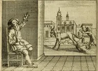 An illustration from Phaedri, Augusti Caesaris liberti, Fabularum Aesopiarum libri quinque ; notis perpetuis illustrati, & cum integris aliorum observationibvs (1667)